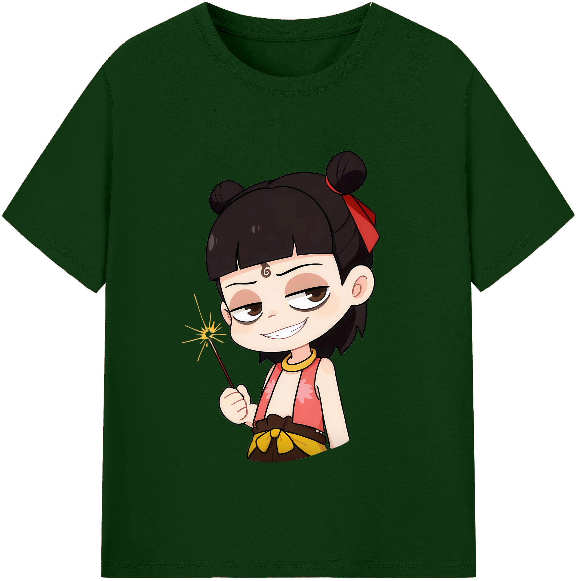 （画像用） Ne Zha 2 ナタ 魔童の大暴れ 綿100％半袖Tシャツ（フロントプリント）